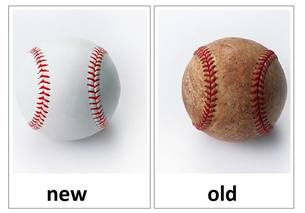new baseball - old baseball